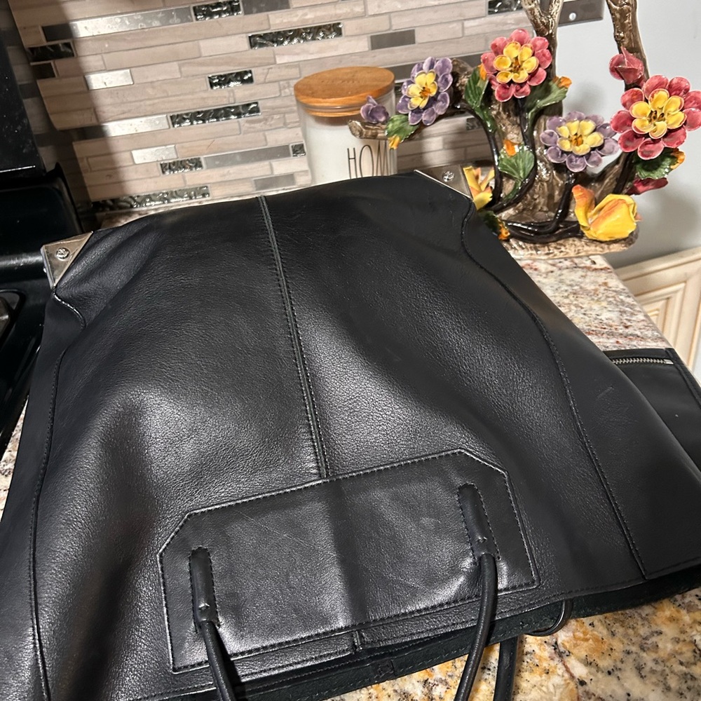 Alexander Wang Prisma black calf, skin leather tote with pouch - Picture 3 of 8